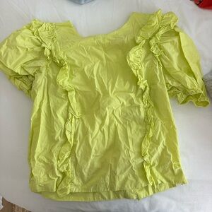 English Factory Lemon Ruffled Blouse